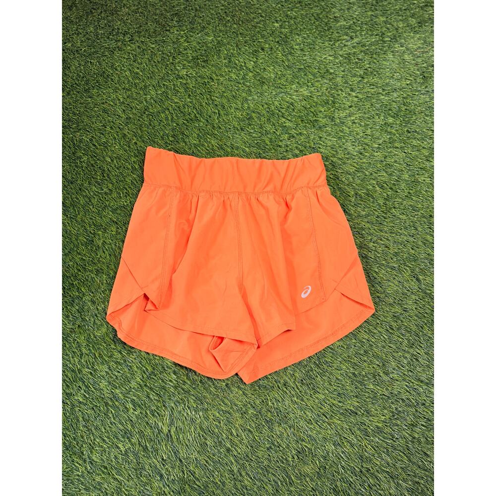 ASICS Women’s Running Shorts Size Small Orange Athletic Gym Built In Brief Liner